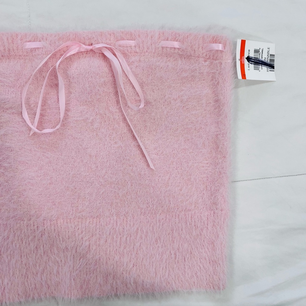 All in Flavor • Women’s Pink Strapless Fuzzy Tie Front Top M NWT - Picture 5 of 10